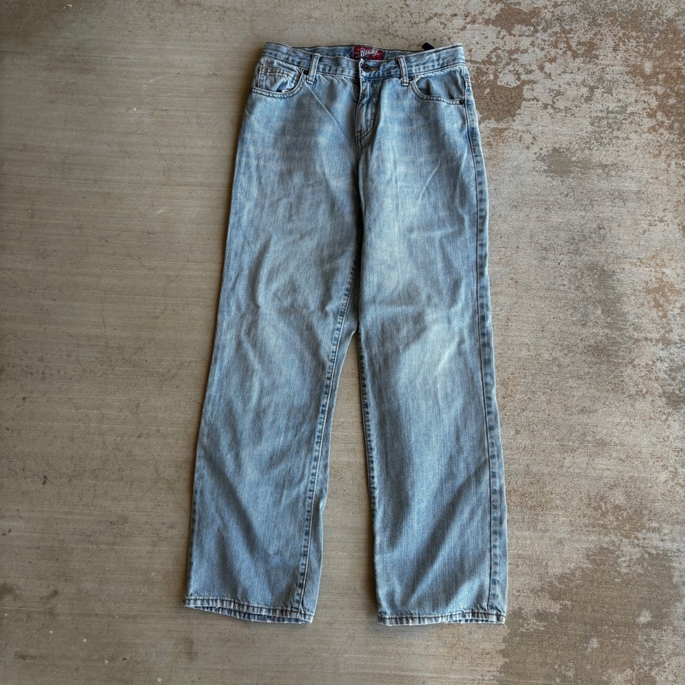 VTG Old Navy Boys 14 Husky Light Wash Regular Straight Leg Jeans Y2K Adjustable